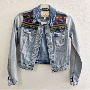 Western Boho Stretch Jean Jacket